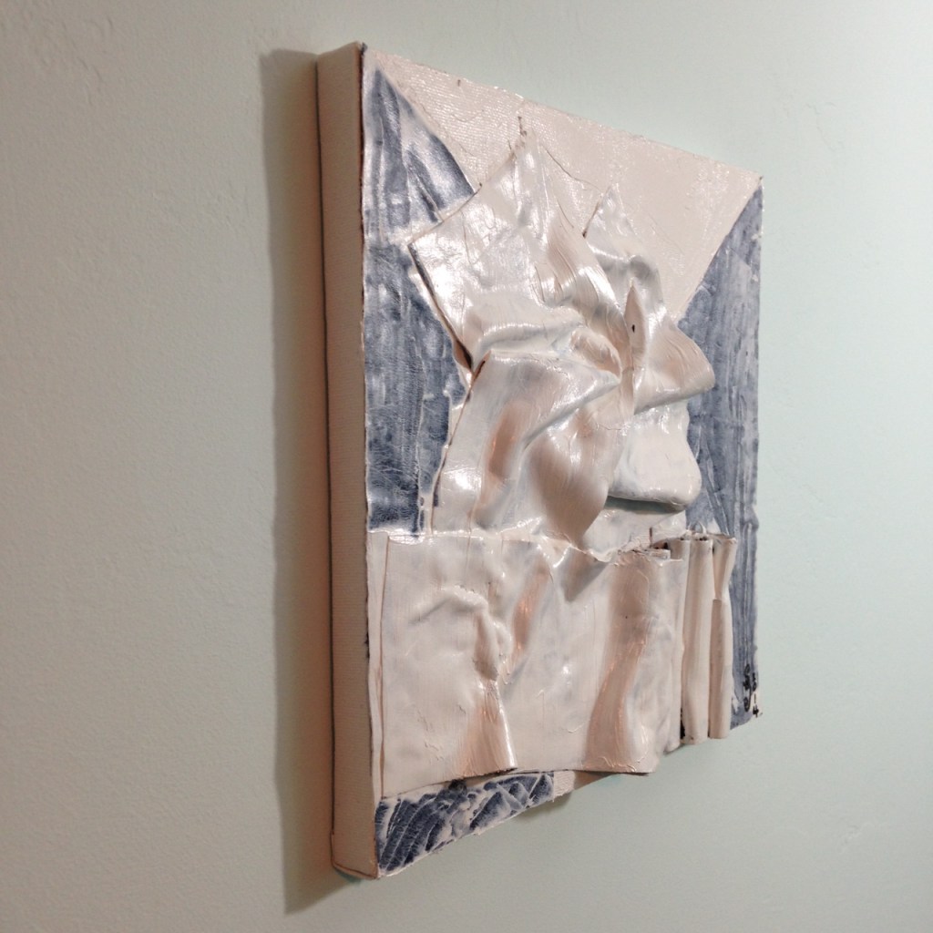 SIde-View Textures- Tribute to Samantha Thomas Linda Cleary 2014 Vinyl, Glue & Acrylic on Canvas