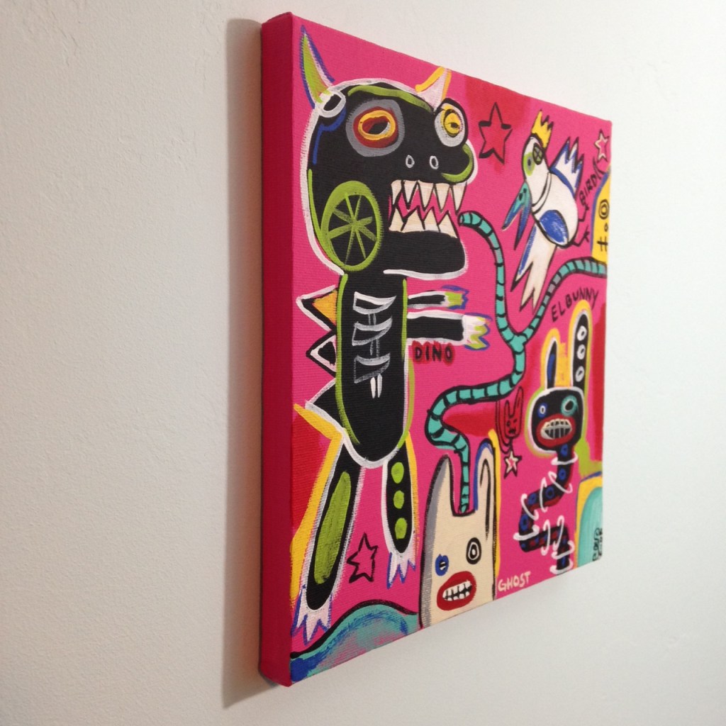 Side-View Crazy Town- Tribute to Matt Sesow Linda Cleary 2014 Acrylic on Canvas