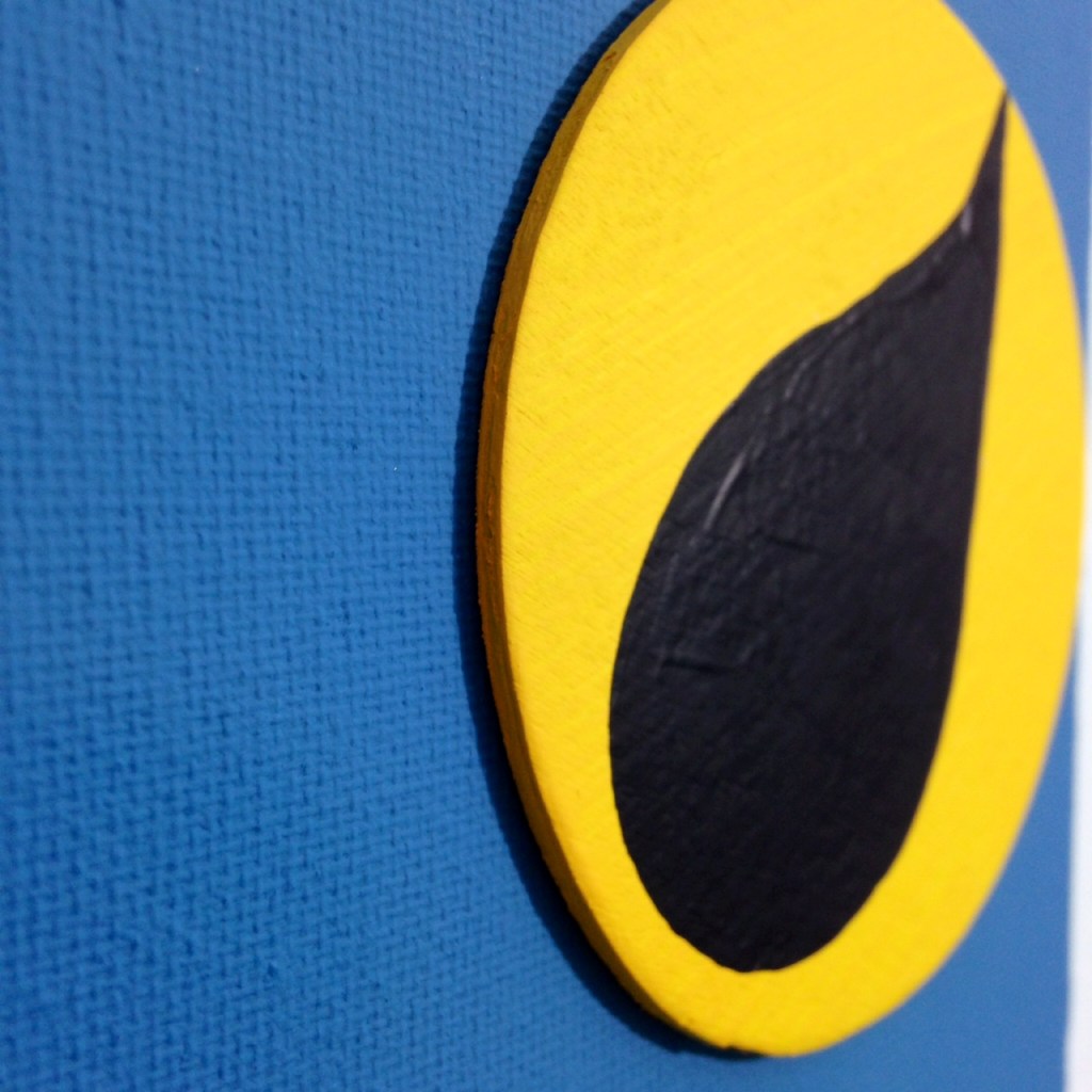 Close-Up 1 Nuit Sonne- Tribute to Jean (Hans) Arp Linda Cleary 2014 Wood Cutouts & Acrylic on Canvas