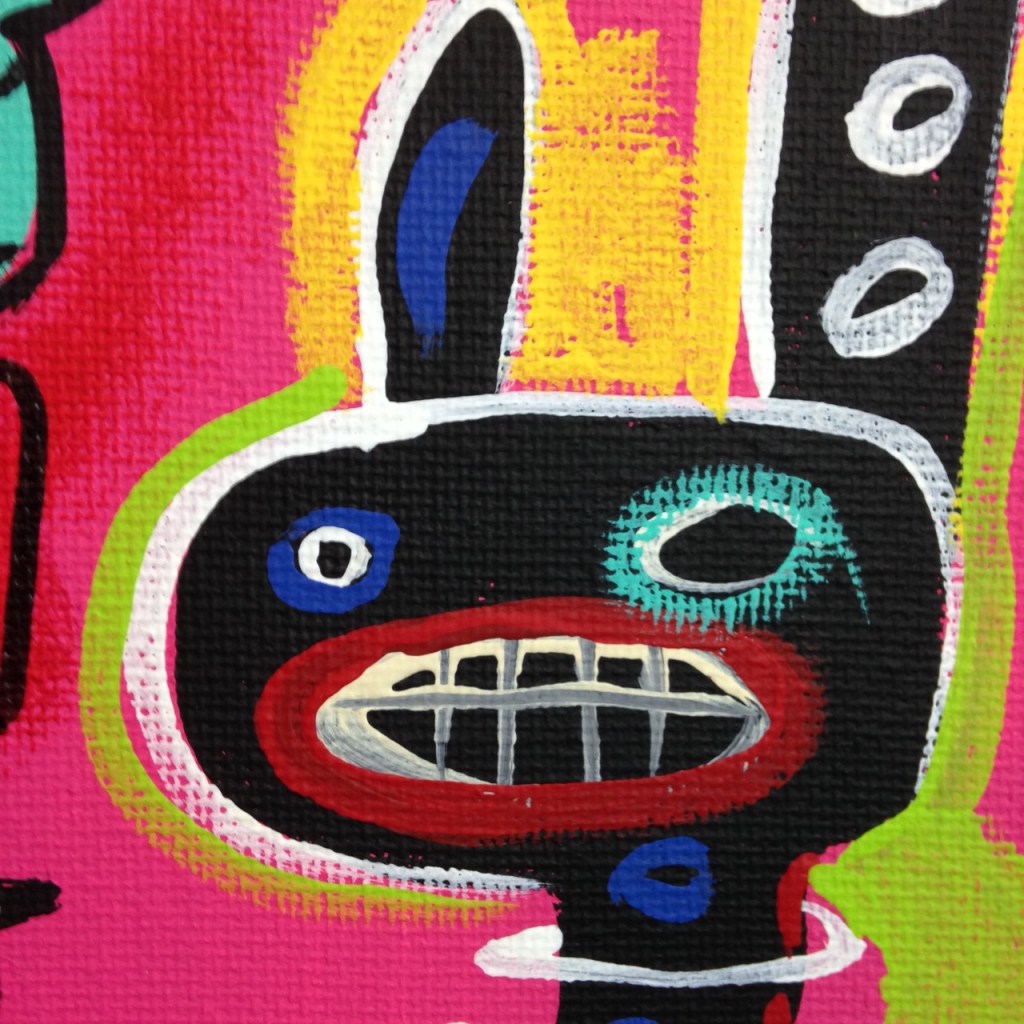 Close-Up 2 Crazy Town- Tribute to Matt Sesow Linda Cleary 2014 Acrylic on Canvas
