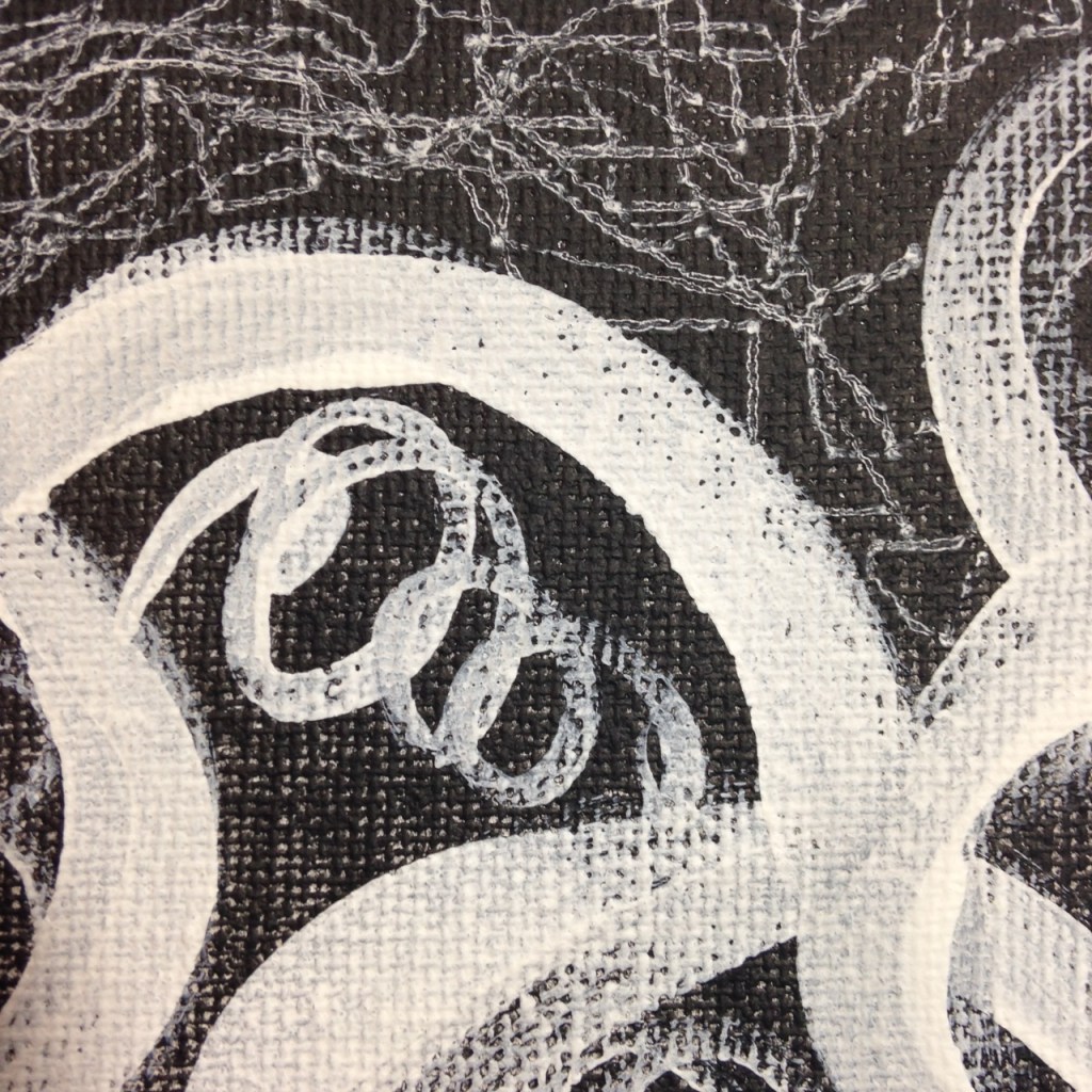 Close-Up 3 Untitled 201- Tribute to Otto Zitko Linda Cleary 2014 Acrylic & Pen on Canvas