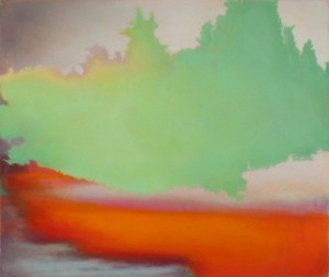 “Transsapphire” by Jeff Muhs. Oil on canvas, 48 x 57 inches.