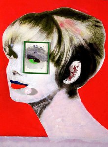 Martial Raysse Seventeen (Titre journalistique), 1962 Acrylic, assemblage and glitter on photographic base laid down on board 