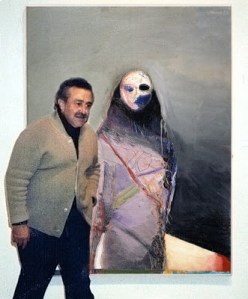 Nathan Oliveira with his painting- “Standing Figure"