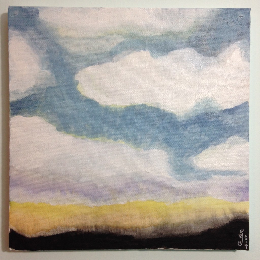 Sunset Sky- Tribute to Jon Schueler Linda Cleary 2014 Watercolor & Acrylic on Canvas
