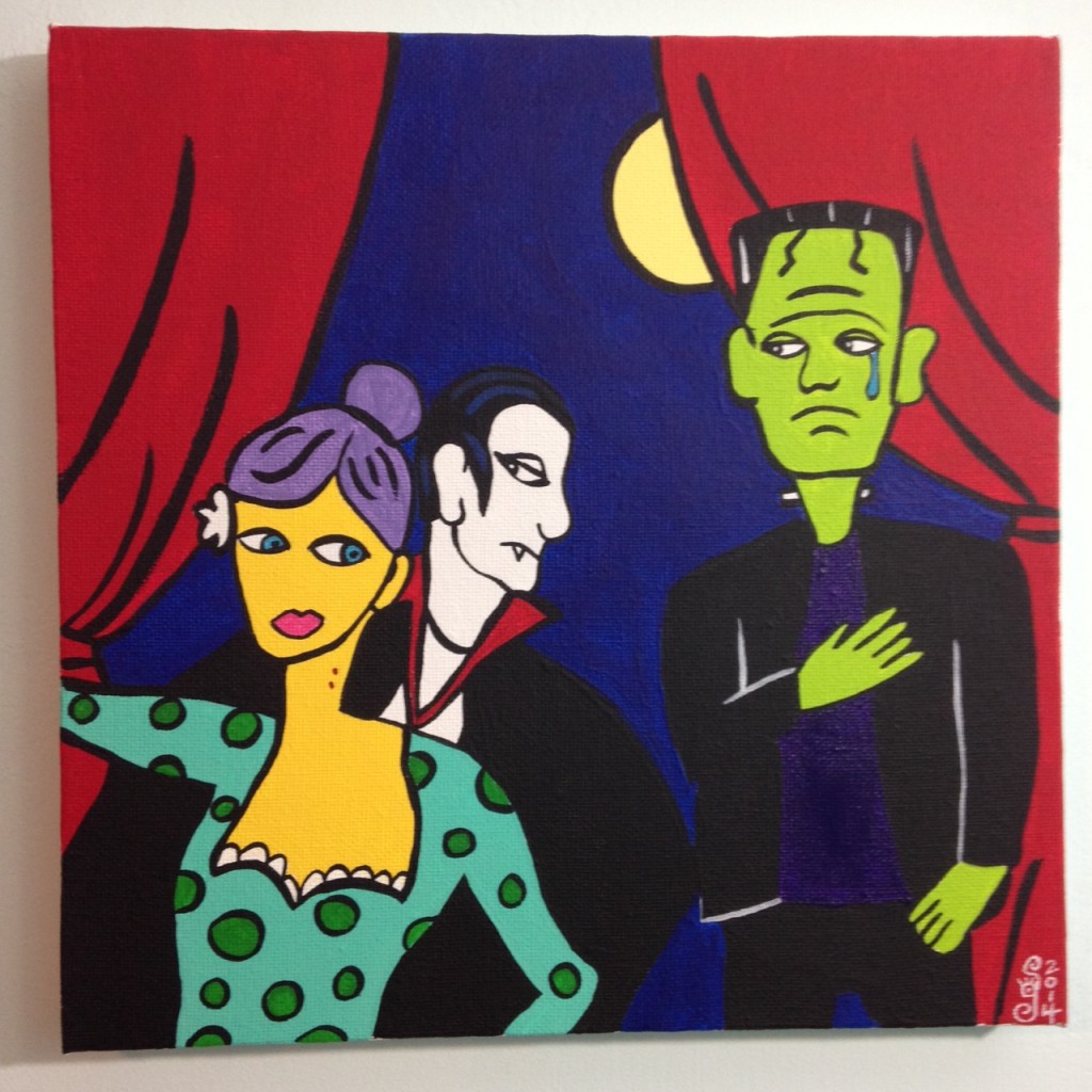 Monster Cabaret- Tribute to Jacques Pellegrin Linda Cleary 2014 Acrylic on Canvas