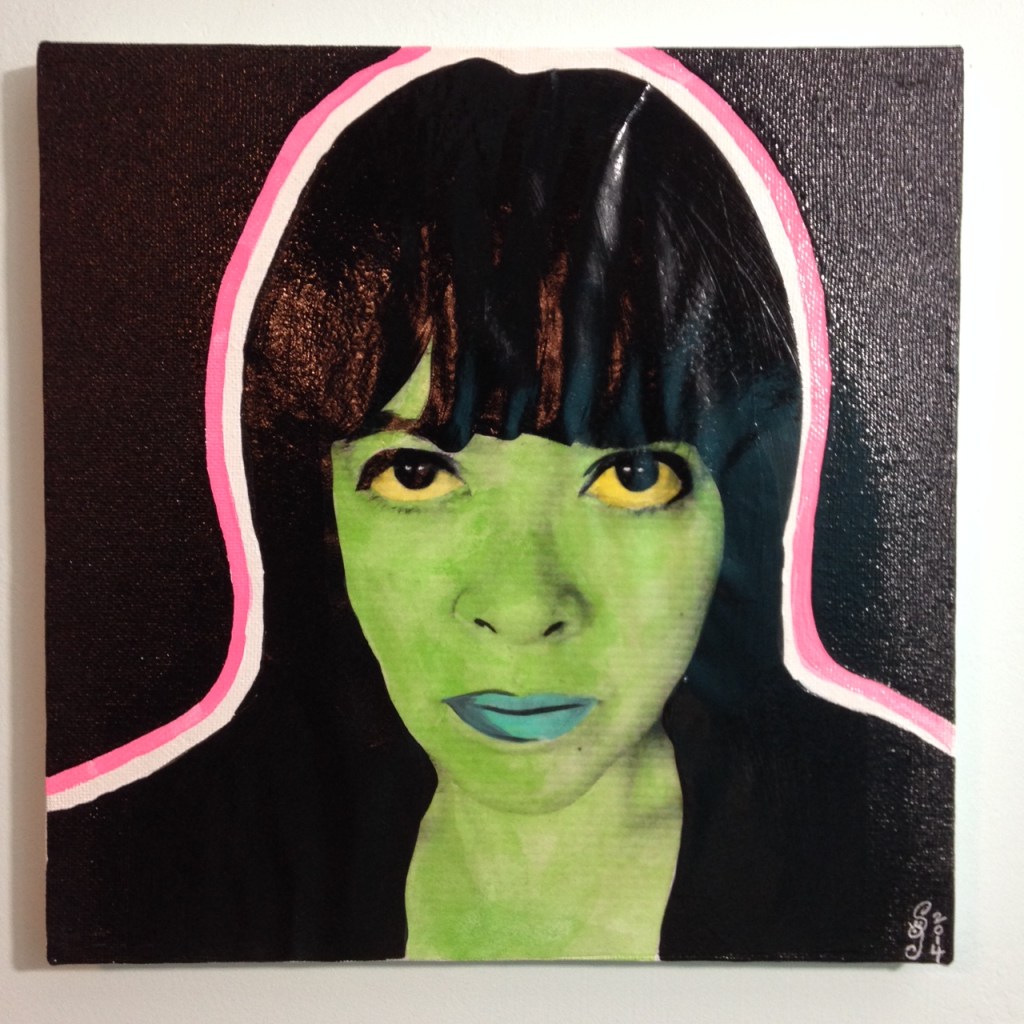 Neon Self-Portrait- Martial Raysse Linda Cleary 2014 Mixed-Media on Canvas