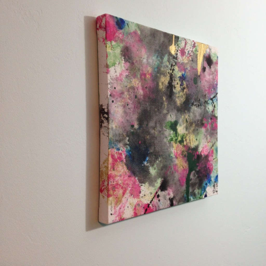 Side-View Painted Towels- Tribute to Shozo Shimamoto Linda Cleary 2014 Acrylic on Canvas