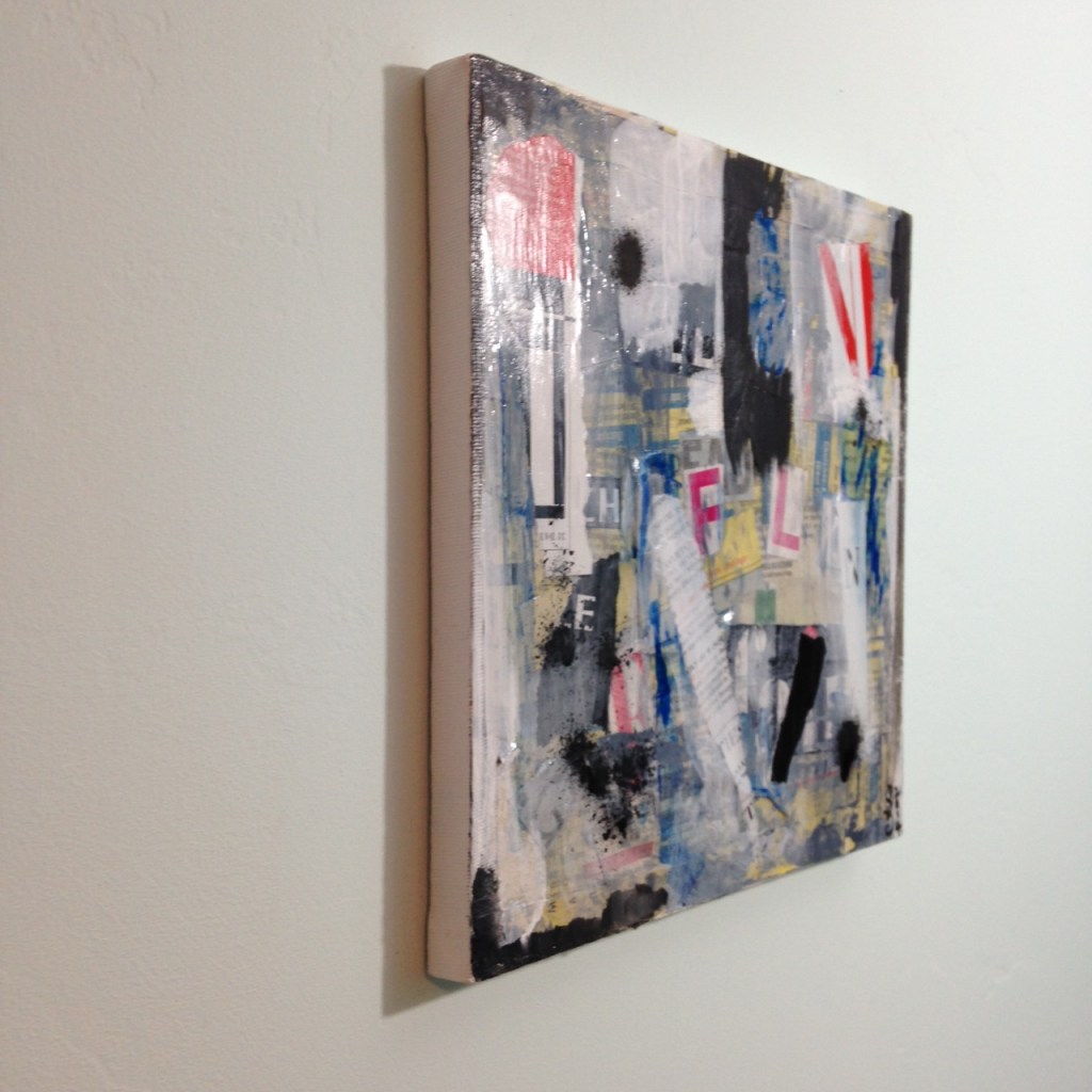 Side-View Subliminal- Tribute to Francois Dufrene Linda Cleary 2014 Mixed Media on Canvas