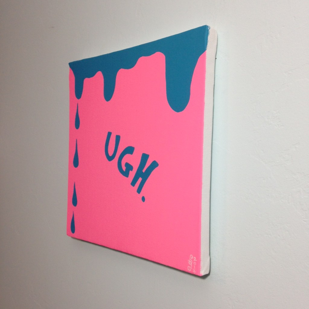 Side-View UGH.- Tribute to Carl Ostendarp Linda Cleary 2014 Acrylic on Canvas