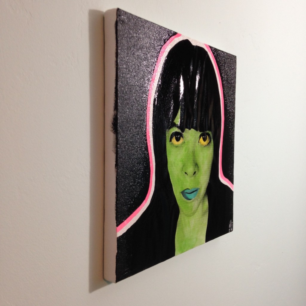 Side-View Neon Self-Portrait- Martial Raysse Linda Cleary 2014 Mixed-Media on Canvas