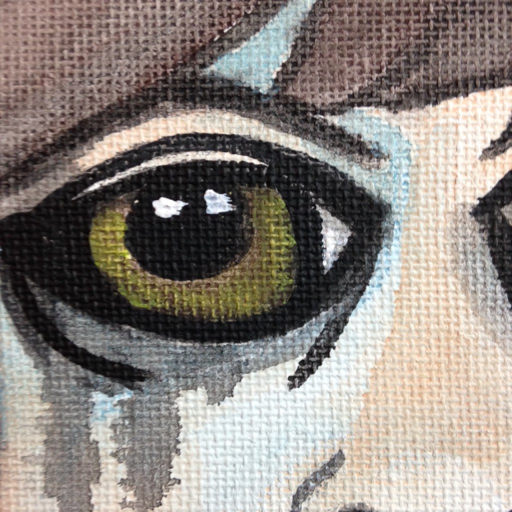 Close-Up 1 Self-Portrait with Antlers- Tribute to Francesco Clemente Linda Cleary 2014 Acrylic & Watercolor on Canvas