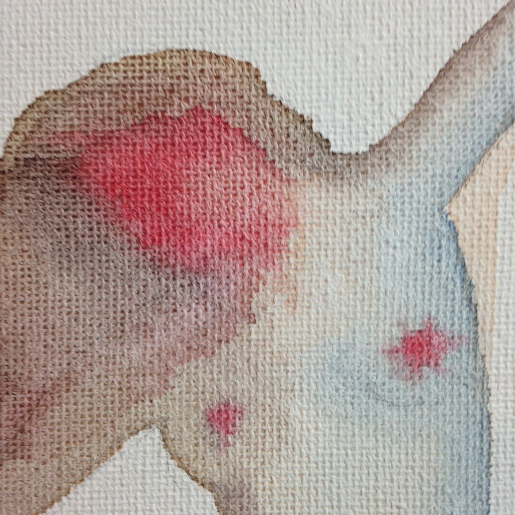 Close-Up 1 Three Figures Dancing- Tribute to Nathan Oliveira Linda Cleary 2014 Watercolor on Canvas