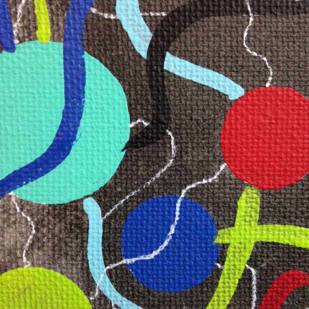 Close-Up 1 It's Electric- Tribute to Atsuko Tanaka Linda Cleary 2014 Acrylic on Canvas