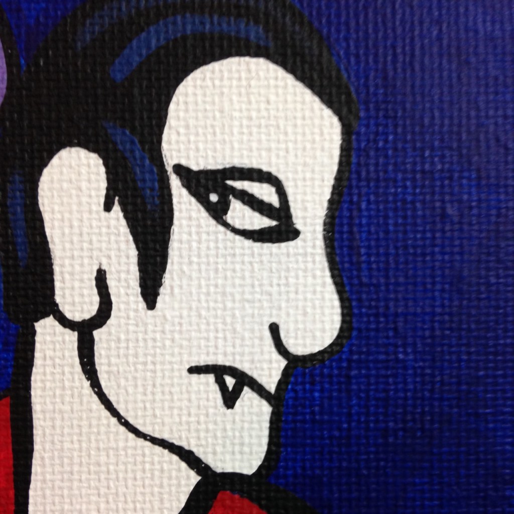 Close-Up 2 Monster Cabaret- Tribute to Jacques Pellegrin Linda Cleary 2014 Acrylic on Canvas