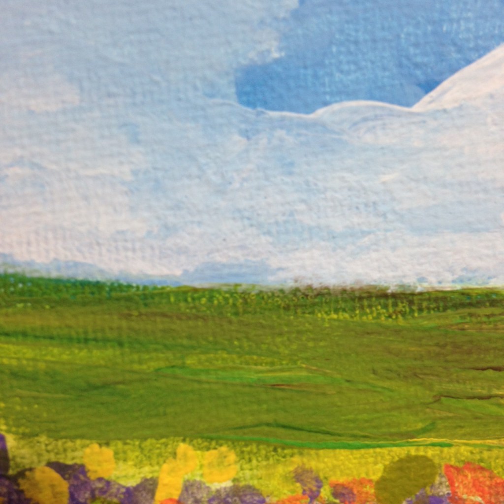 Close-Up 2 Field of Poppies- Tribute to Claude Monet Linda Cleary 2014 Acrylic on Canvas