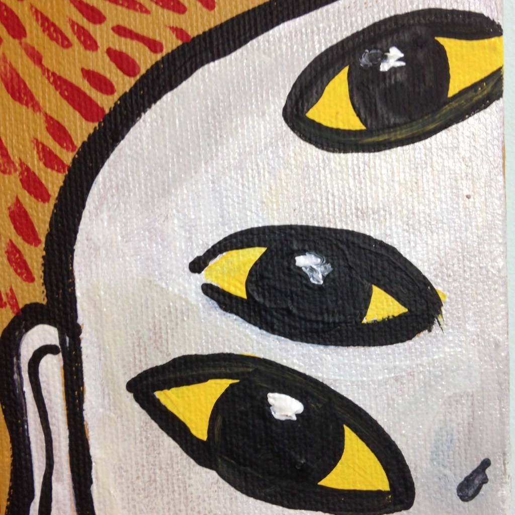 Close-Up 2 I Miei Occhi Piangono- Tribute to Enzo Cucchi Linda Cleary 2014 Acrylic on Canvas