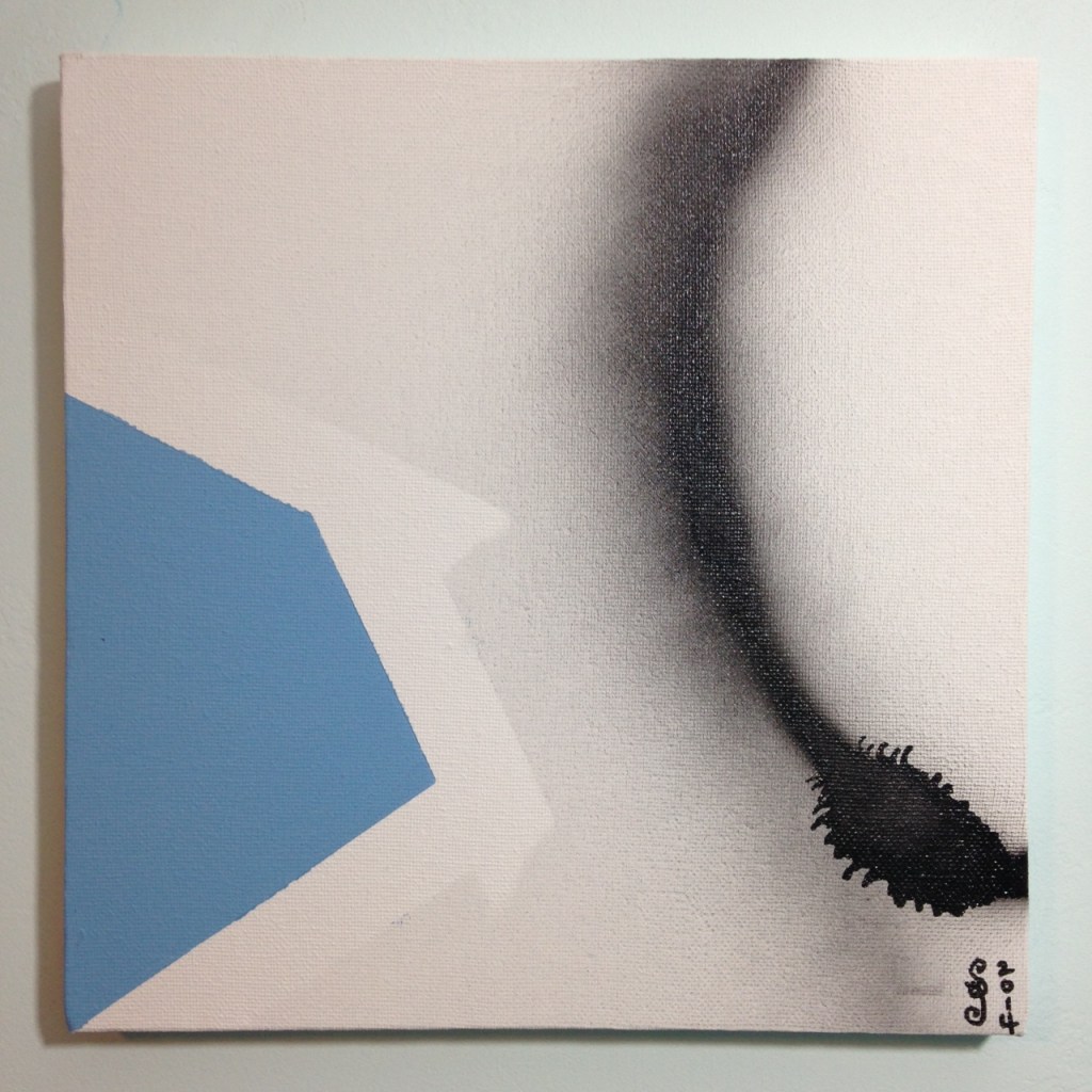 Space and form- Tribute to Martin Barré Linda Cleary 2014 Acrylic and Spraypaint on Canvas