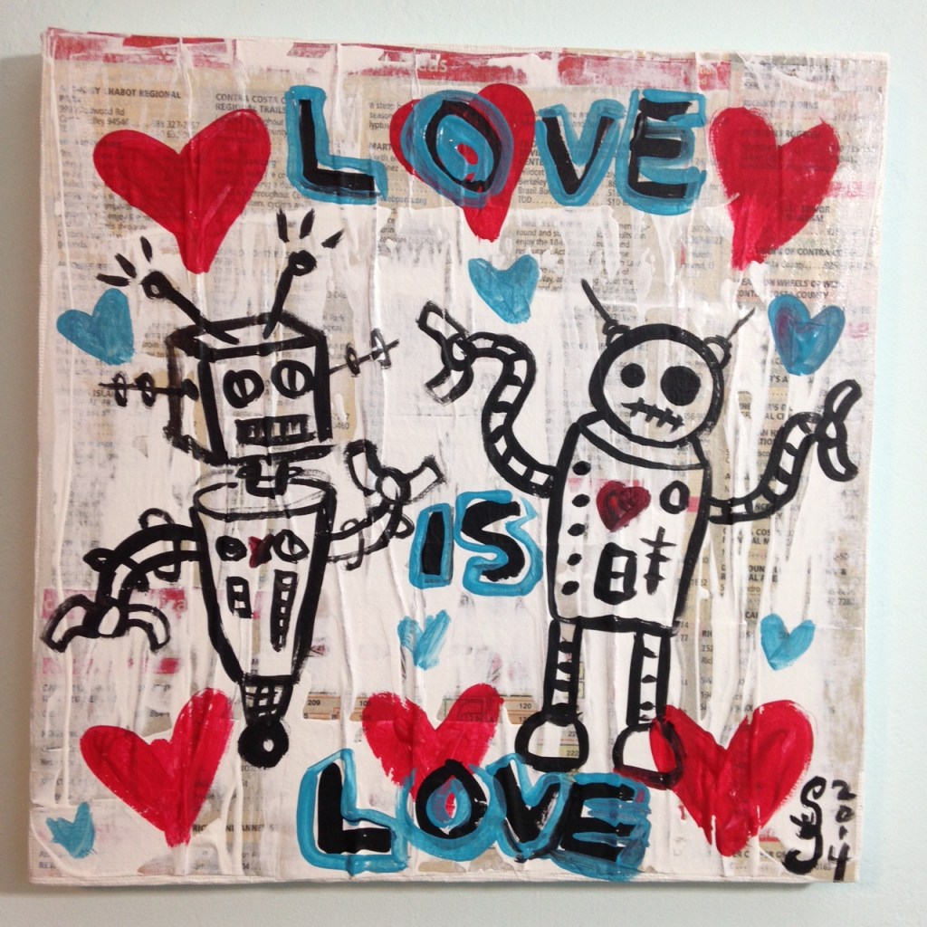Love is Love- Tribute to Gary John Linda Cleary 2014 Mixed-Media on Canvas