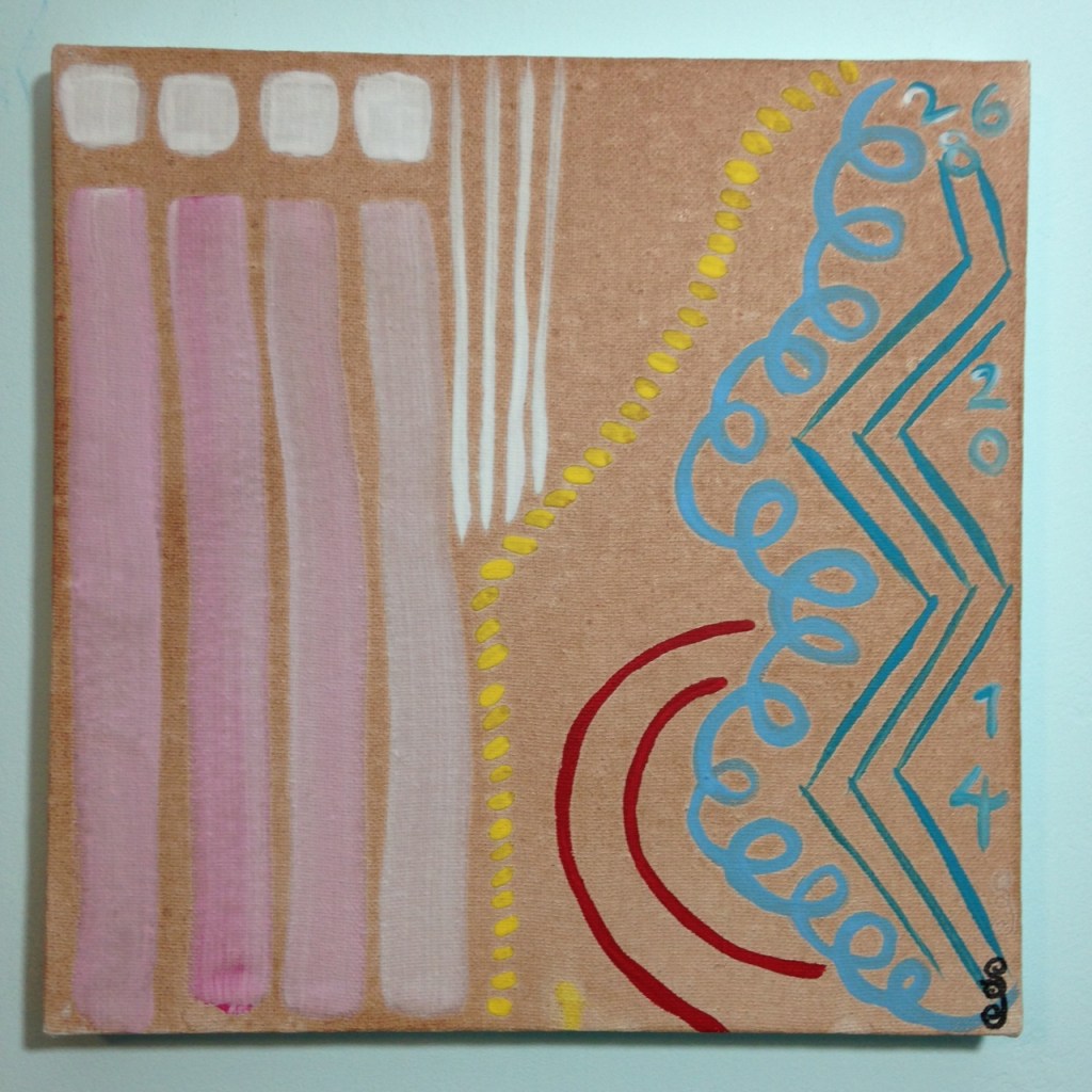 Frammenti Colorati- Tribute to Giorgio Griffa Linda Cleary 2014 Acrylic on Canvas