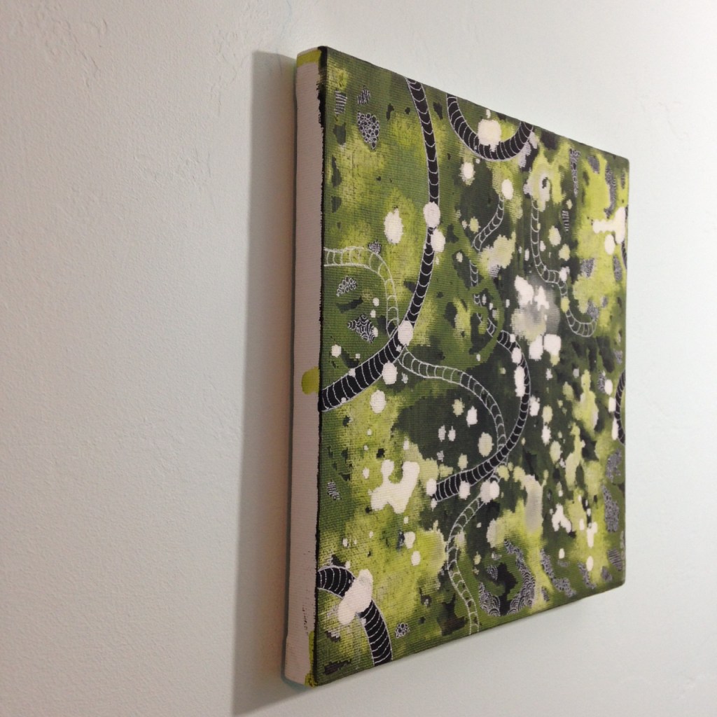 Side-View Wires or Veins- Tribute to Linda Cleary (Myself!) Linda Cleary 2014 Acrylic and Pen on Canvas