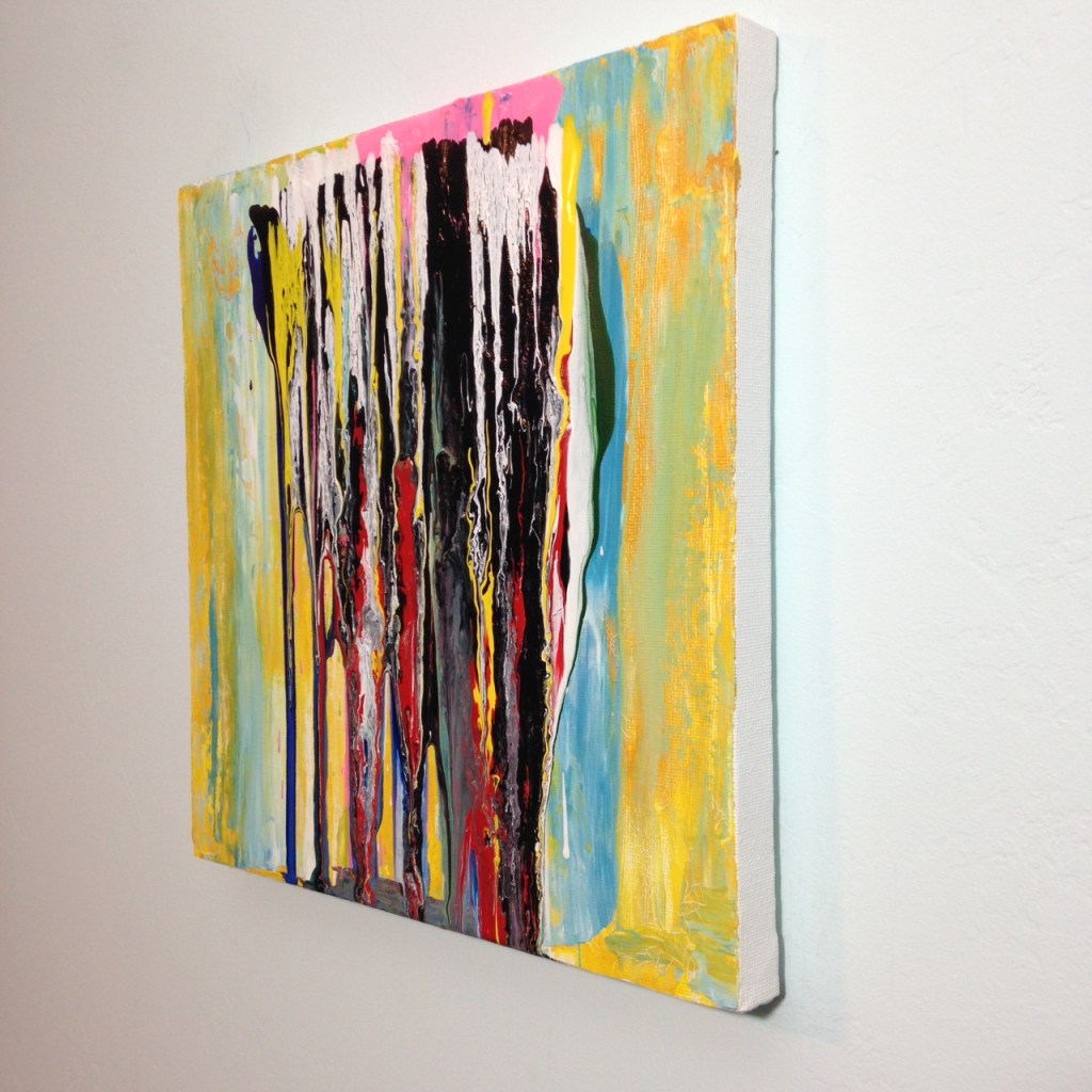 Side-View Standing Up- Tribute to Frank Bowling Linda Cleary 2014 Acrylic on Canvas