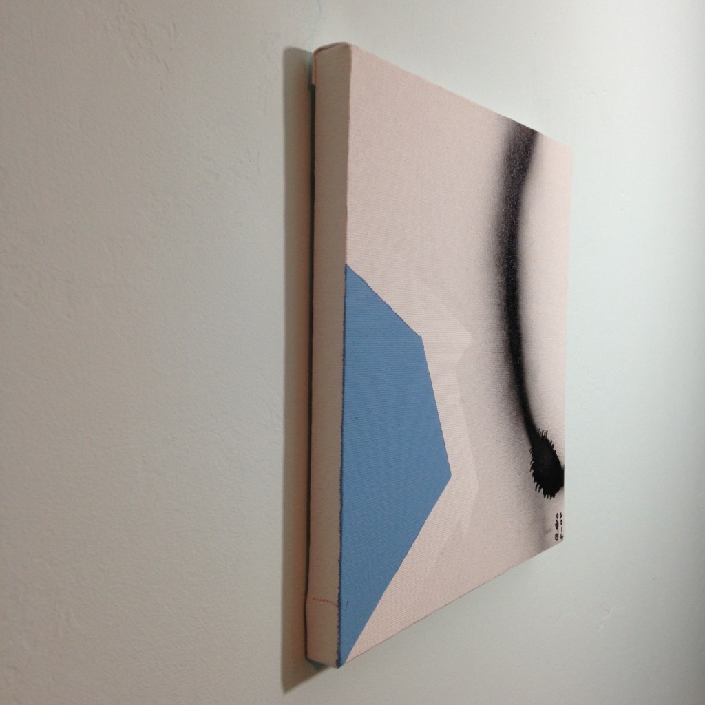 Side-View Space and form- Tribute to Martin Barré Linda Cleary 2014 Acrylic and Spraypaint on Canvas