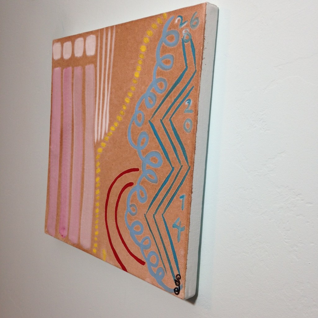 Side-View Frammenti Colorati- Tribute to Giorgio Griffa Linda Cleary 2014 Acrylic on Canvas