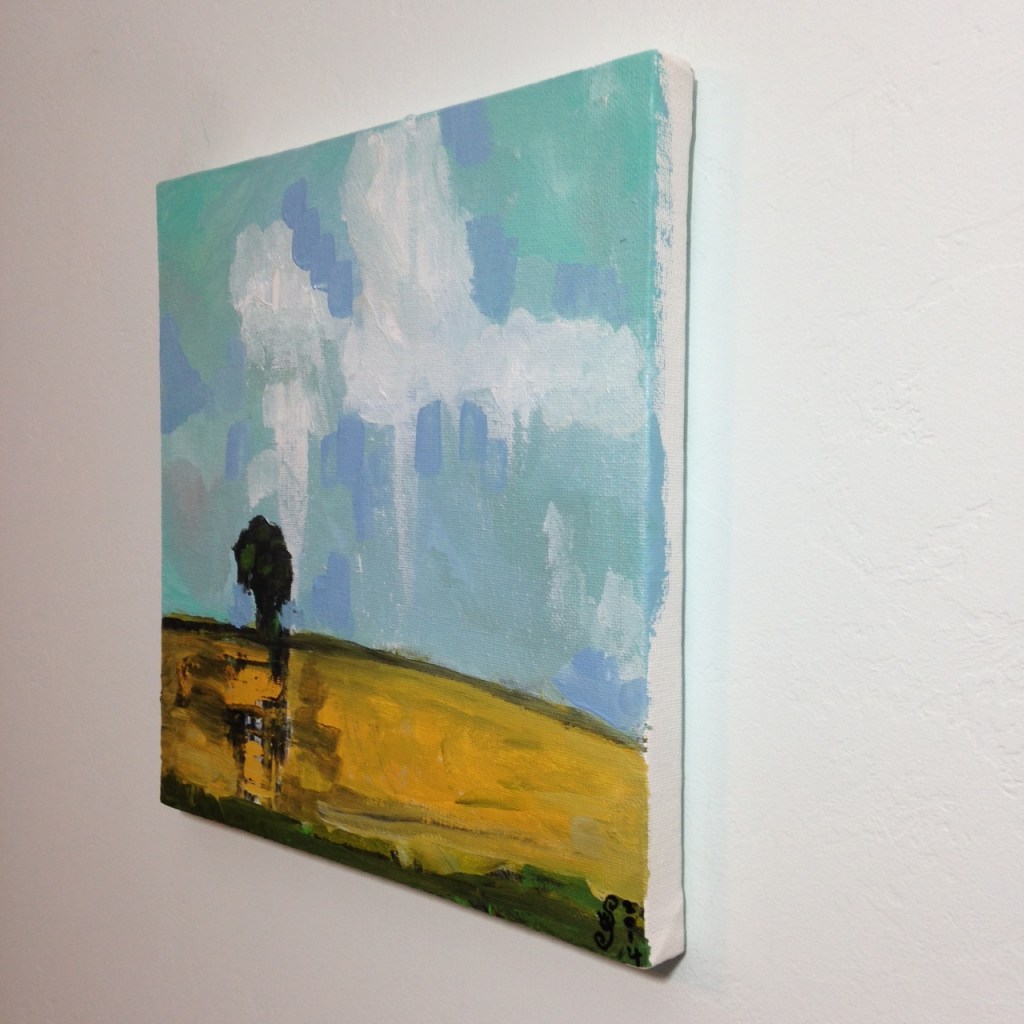 Side-View Lonely Tree- Tribute to Pamela Munger Linda Cleary 2014 Acrylic on Canvas