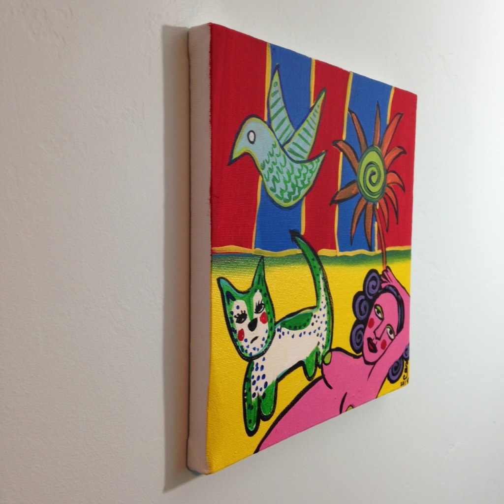 Side-View Brand New Day- Tribute to Corneille Linda Cleary 2014 Acrylic on Canvas