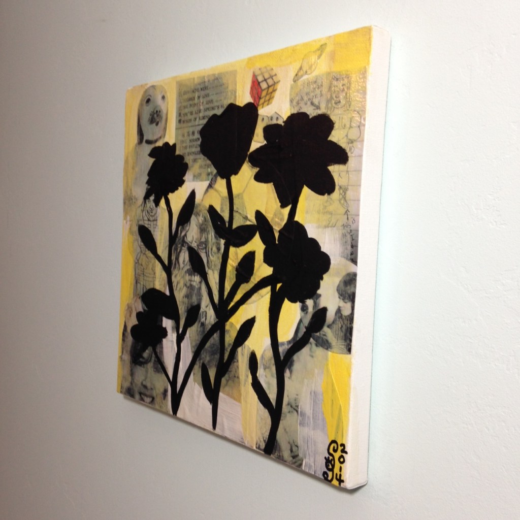 Side-View Childhood- Tribute to Donald Baechler Linda Cleary 2014 Mixed Media on Canvas