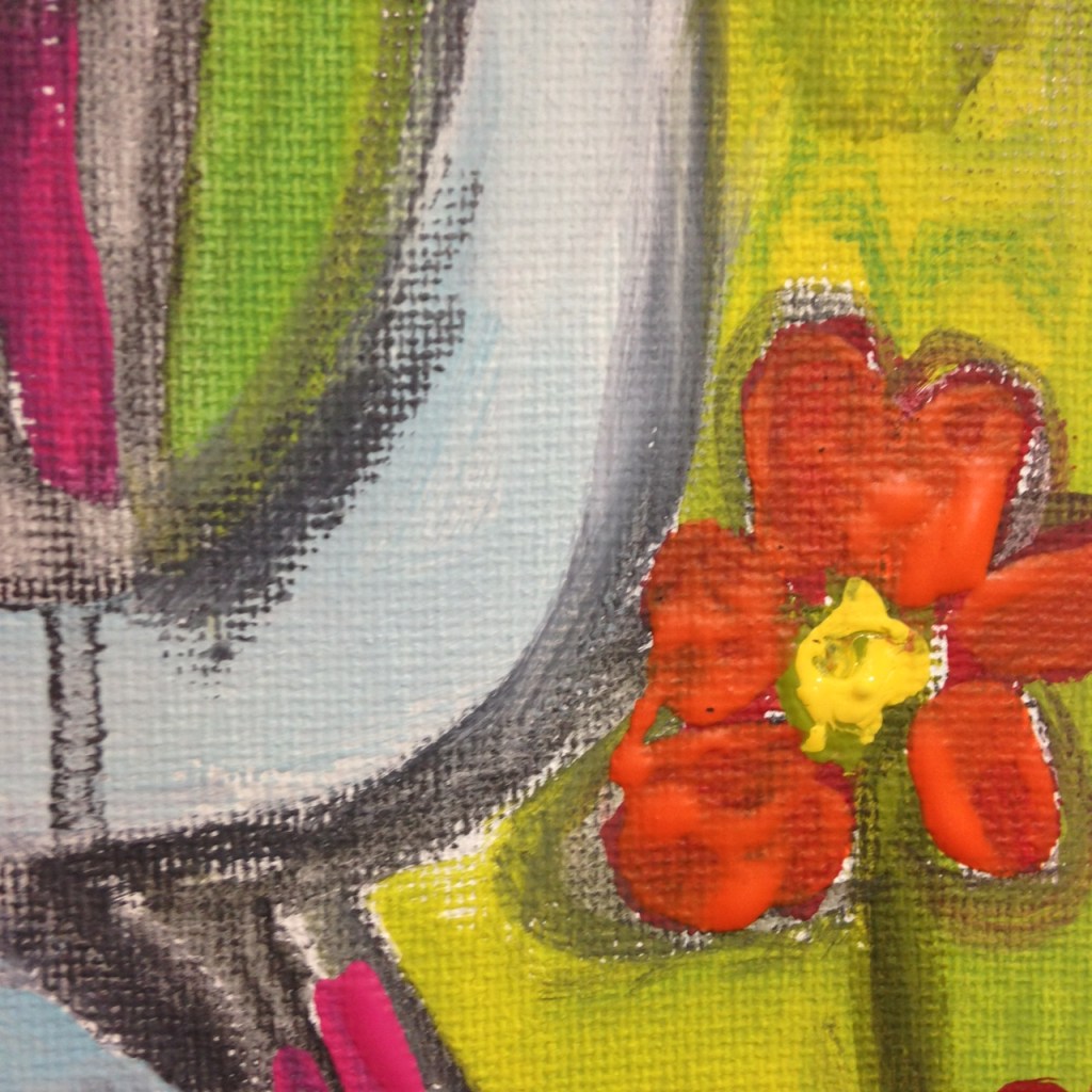 Close-Up 1 Horns- Tribute to Anthony Miler Linda Cleary 2014 Graphite & Acrylic on Canvas