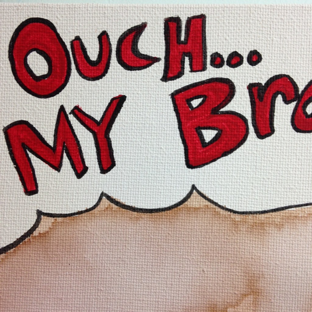 Close-Up 2 Ouch...My Brain Hurts- Tribute to Yoshitomo Nara Linda Cleary 2014 Acrylic on Canvas