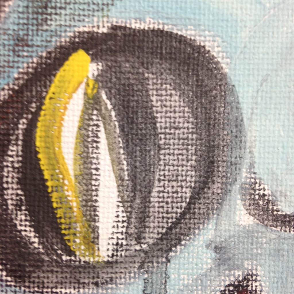 Close-Up 2 Horns- Tribute to Anthony Miler Linda Cleary 2014 Graphite & Acrylic on Canvas