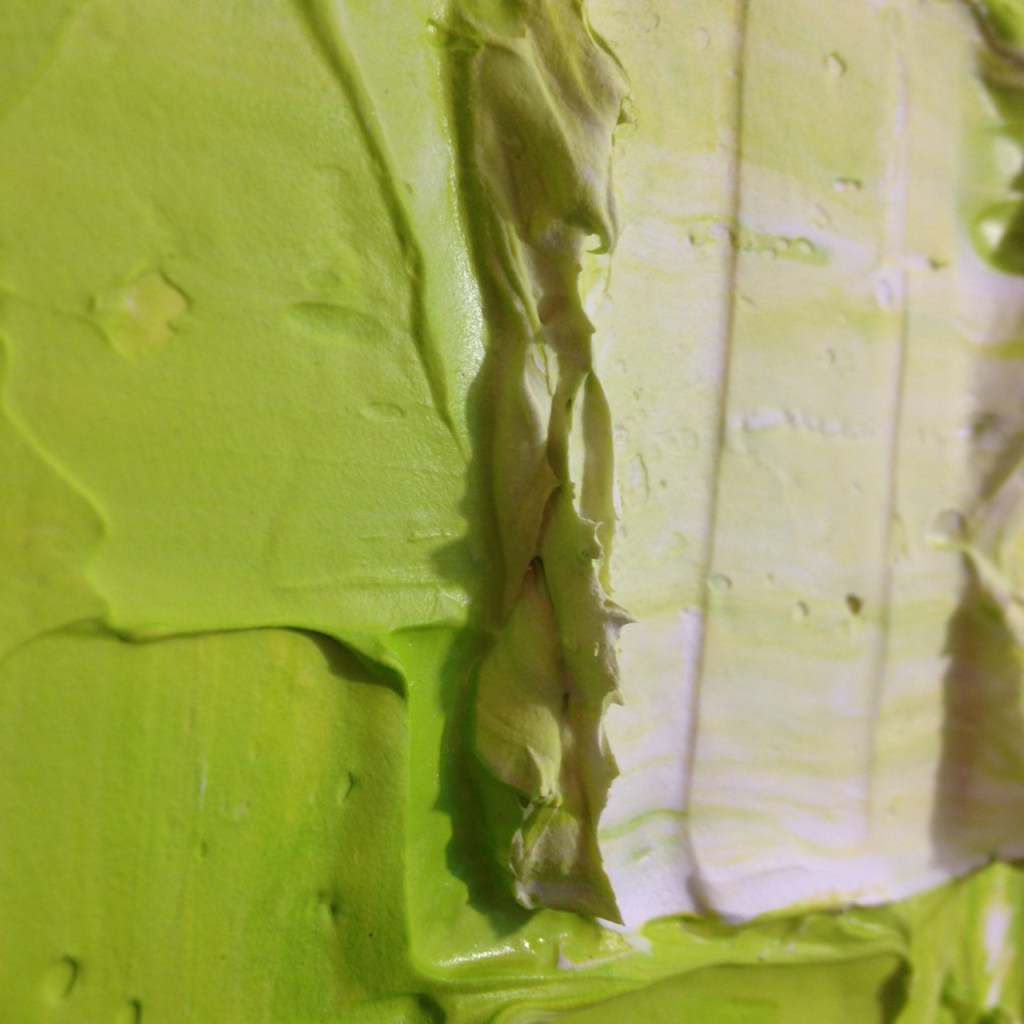 Close-up 2 Green & Red- Tribute to Bram Bogart Linda Cleary 2014 Mixed Media on Canvas