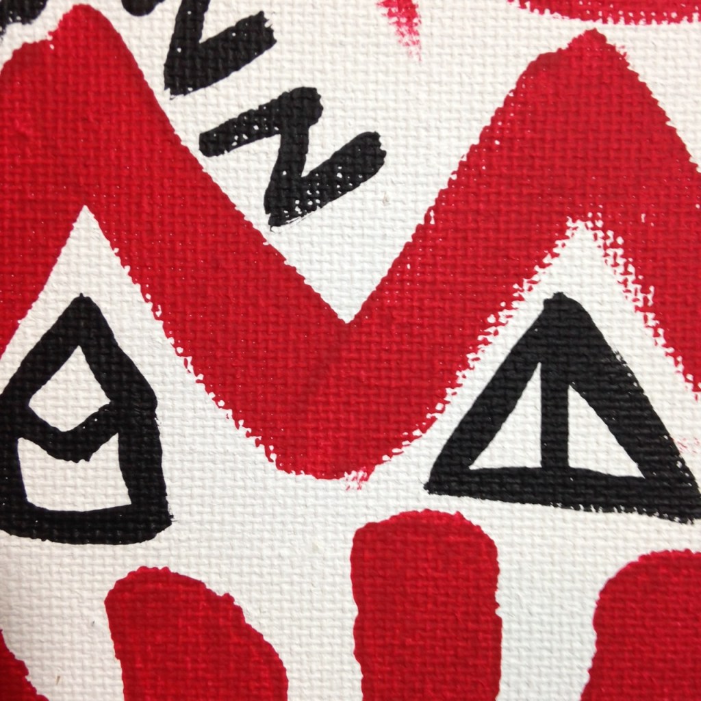 Close-Up 3 Zufällige Symbole- Tribute to A.R. Penck Linda Cleary 2014 Acrylic on Canvas