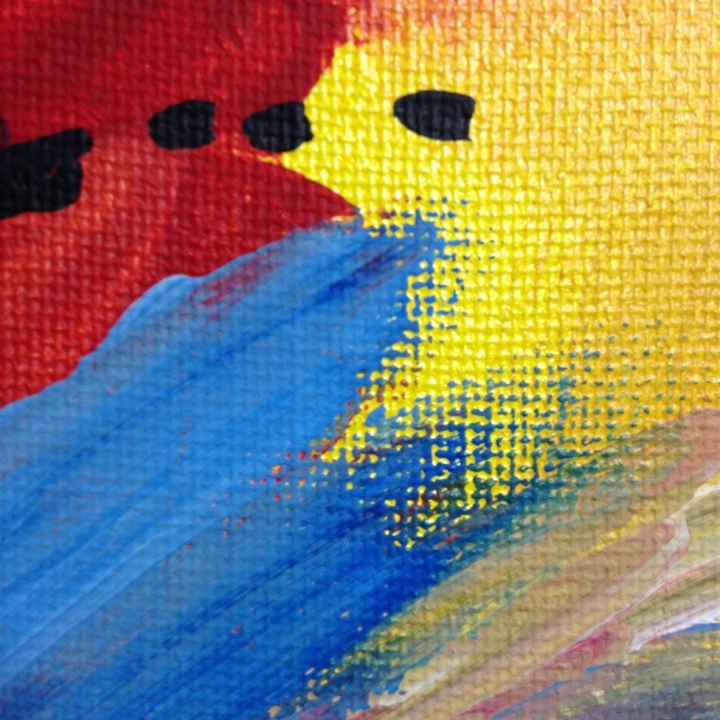 Close-Up 3 Rot und Blau Tanzen- Tribute to Josef Mikl Linda Cleary 2014 Acrylic on Canvas