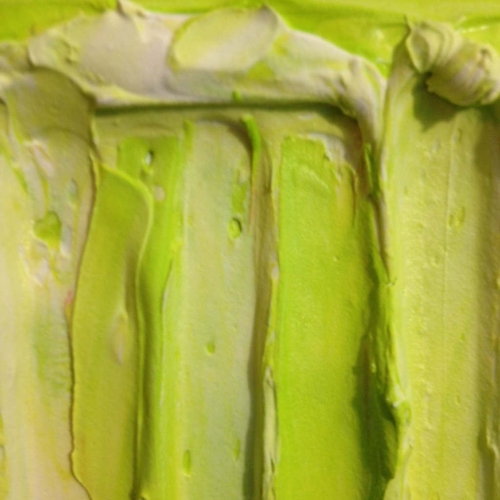 Close-Up 3 Green & Red- Tribute to Bram Bogart Linda Cleary 2014 Mixed Media on Canvas