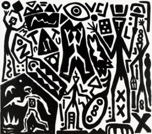 A.R. Penck Systembild—neue alte Welte, 2007