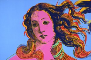 Details of Renaissance Paintings (Sandro Botticelli, Birth of Venus, 1482), 1984 Read more at warhol.org: http://www.warhol.org/collection/art/work/1998-1-307/#ixzz3GLUko5WK