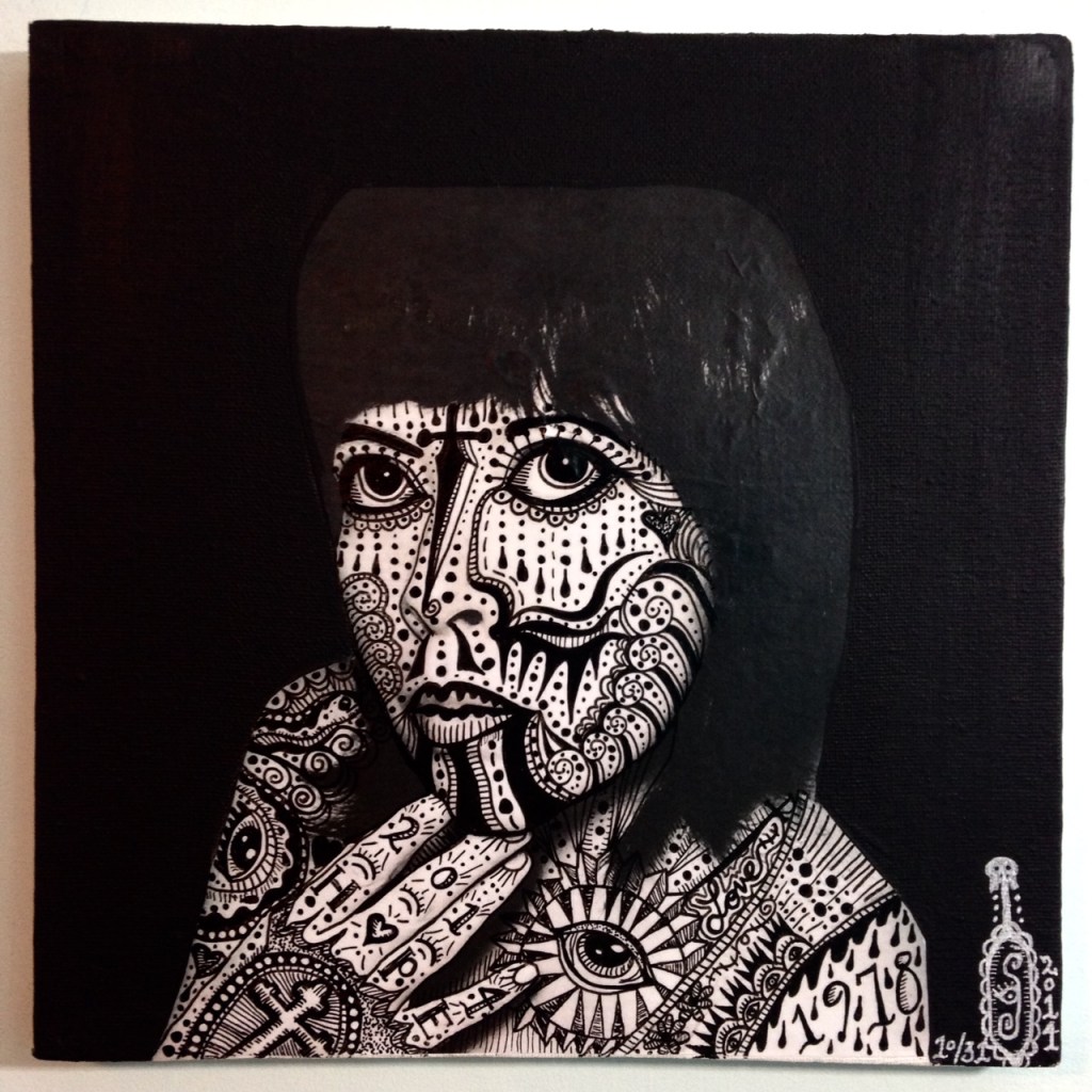 Self-Portrait (HOPE)- Tribute to Ramon Maiden Linda Cleary 2014 Mixed-Media on Canvas