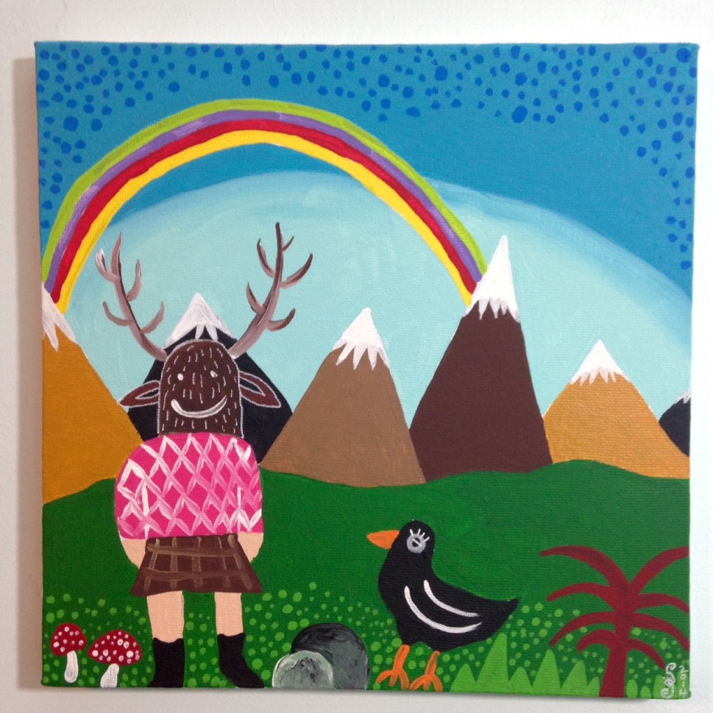 Nuevo Día- Tribute to Antonio Ballester Moreno Linda Cleary 2014 Acrylic on Canvas