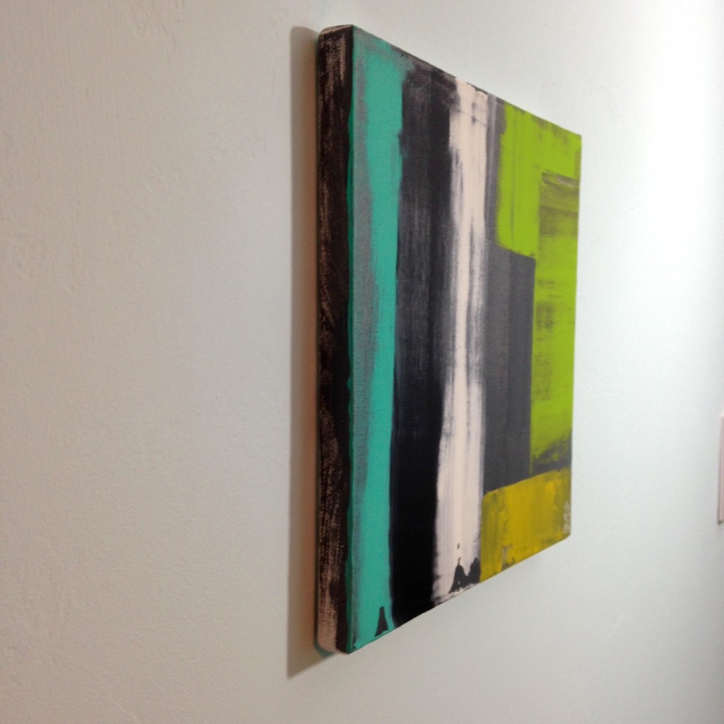 Side-View Rayas y Bloques- Tribute to Pedro Calapez Linda Cleary 2014 Acrylic on Canvas