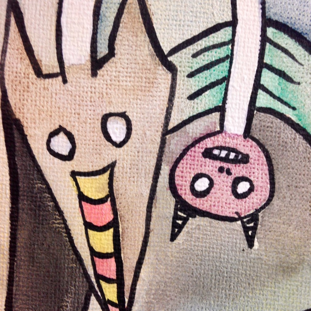 Close-Up 1 Inner Spirits- Tribute to Wifredo Lam Linda Cleary 2014 Watercolor & Acrylic on Canvas