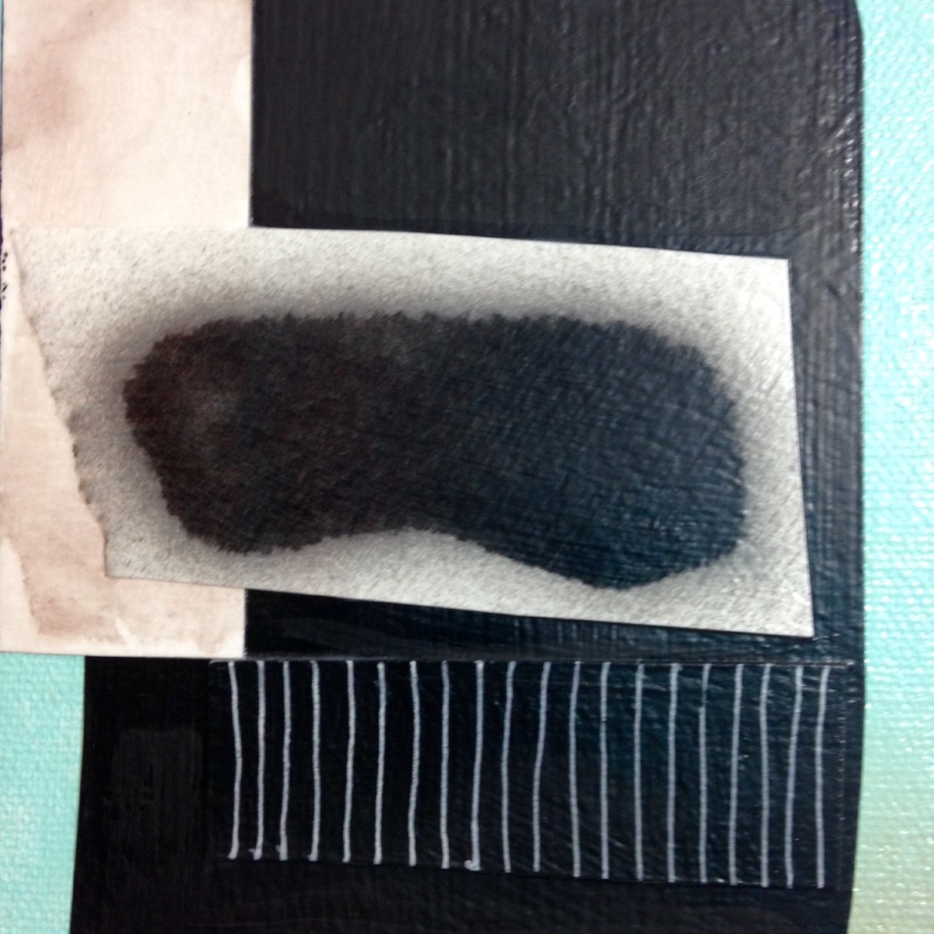 Close-Up 1 L'inverno è Vicino- Tribute to Conrad Marca-Relli Linda Cleary 2014 Mixed-Media on Canvas