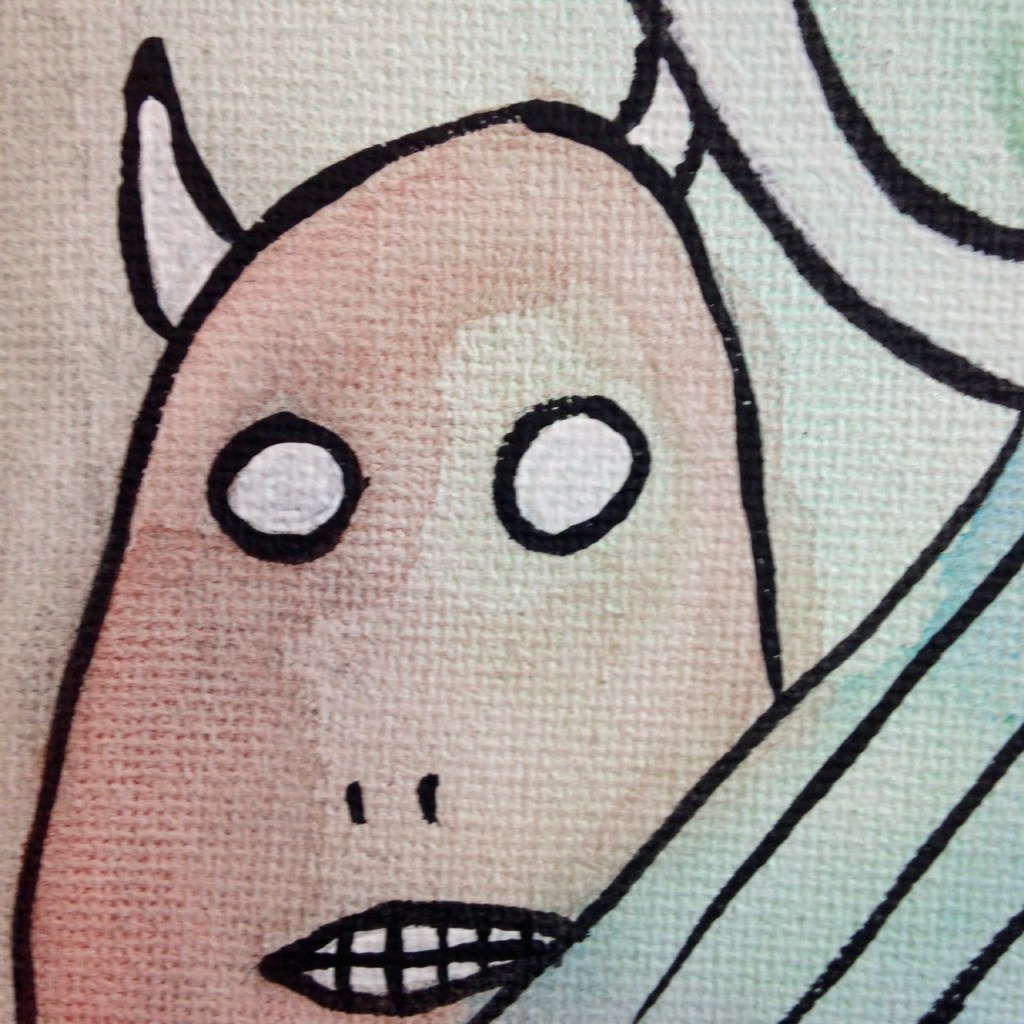 Close-Up 3 Inner Spirits- Tribute to Wifredo Lam Linda Cleary 2014 Watercolor & Acrylic on Canvas