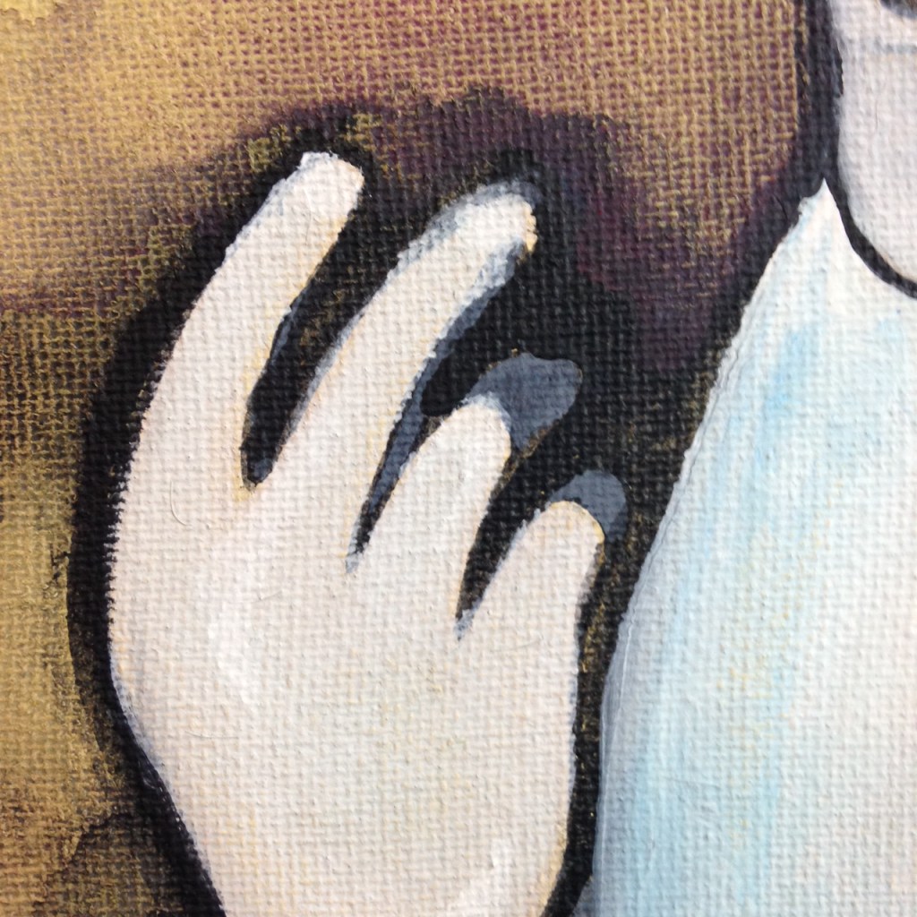 Close-Up 2 Self-Portrait- Tribute to Valentin Servo Linda Cleary 2014 Acrylic on Canvas