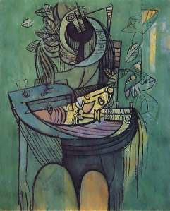 "Maternidad en verde", c. 1942- Wifredo Lam