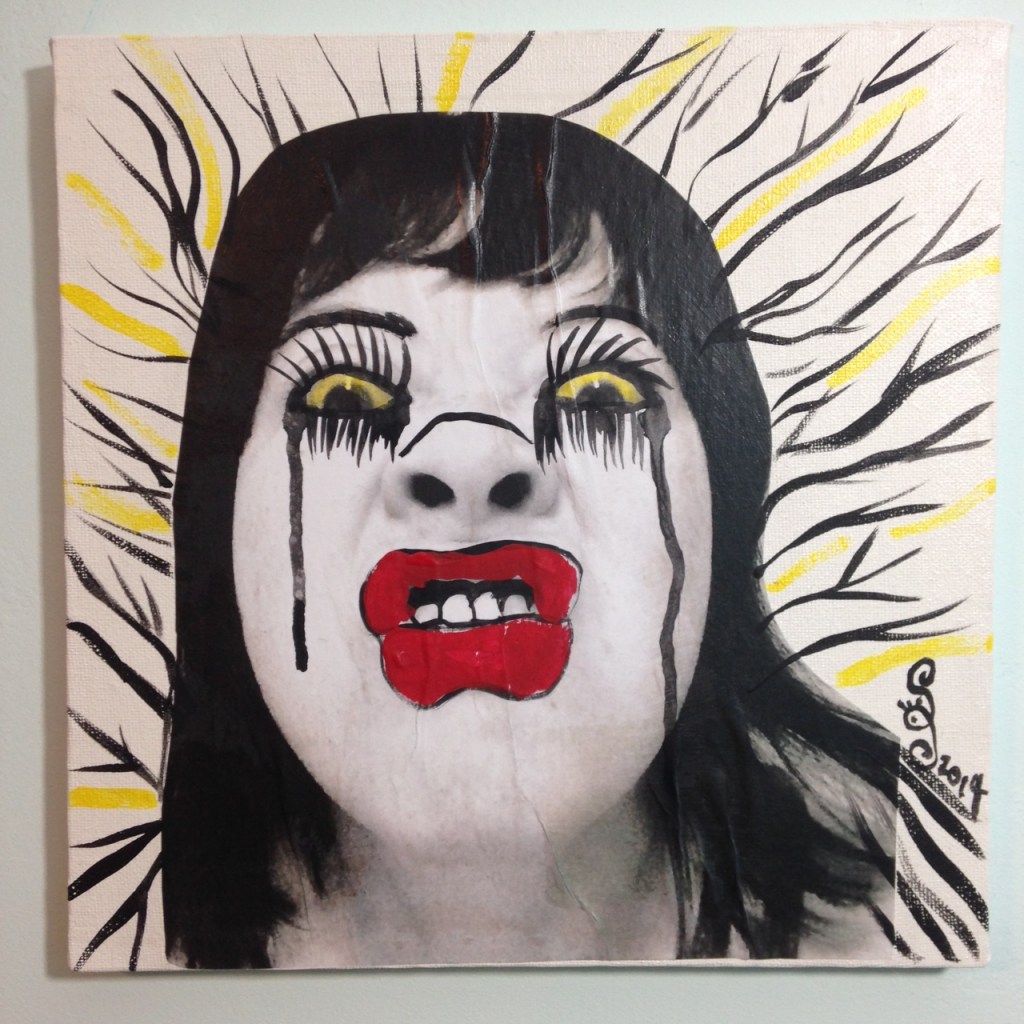 Self-Portrait- Tribute to Arnulf Rainer Linda Cleary 2014 Mixed Media on Canvas