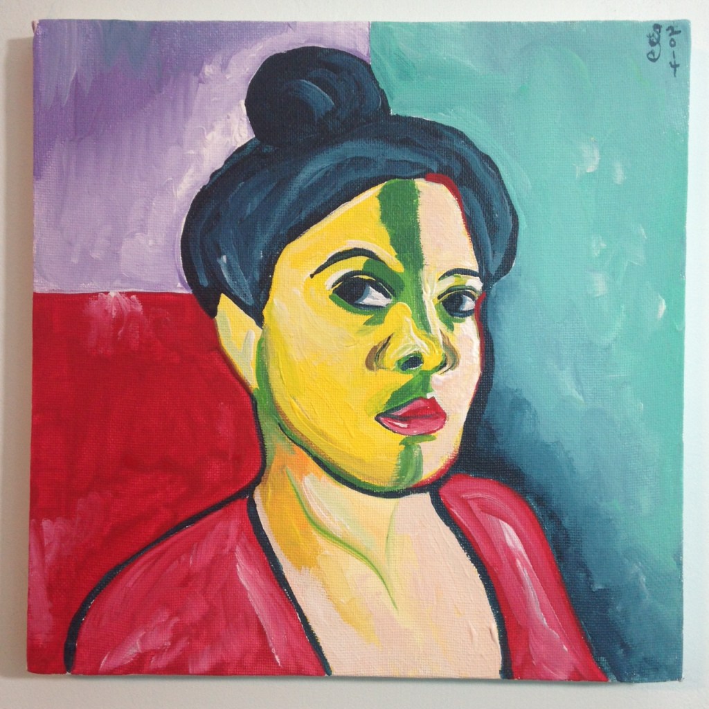 Self-Portrait (Green Stripe)- Tribute to Henri Matisse Linda Cleary 2014 Acrylic on Canvas
